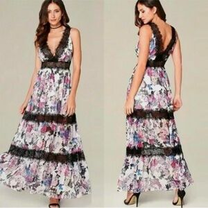 Bebe Black and White Maxi Dress